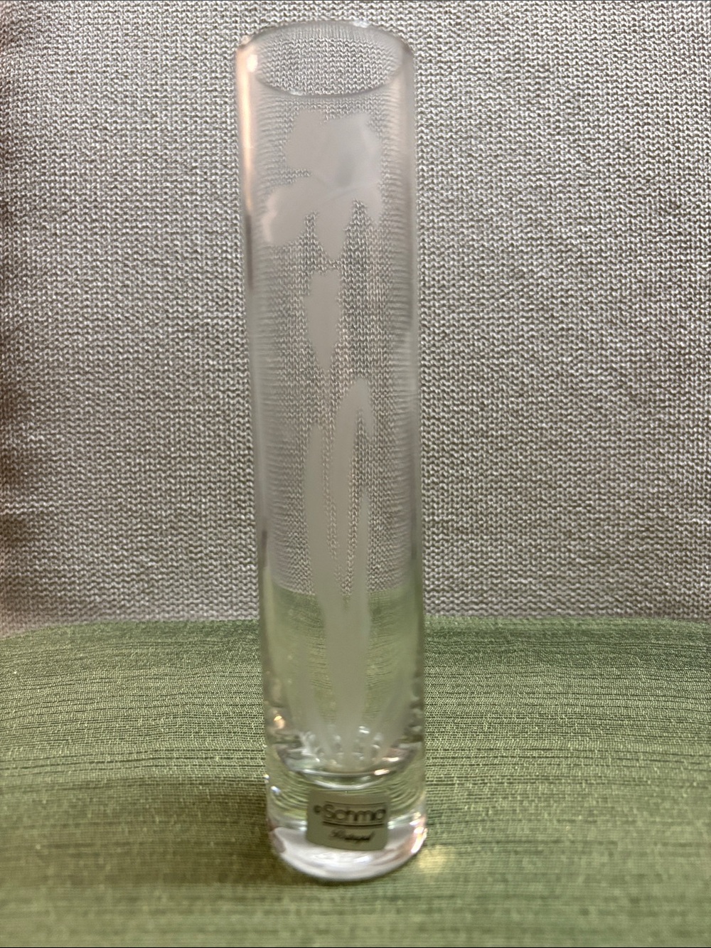 Schmid Clear Frosted Floral Bud Vase
